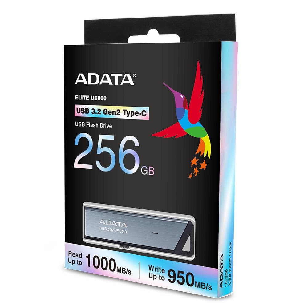 ADATA UE800 256GB USB-C Flash Drive, USB 3.2 Gen 2, Silver
