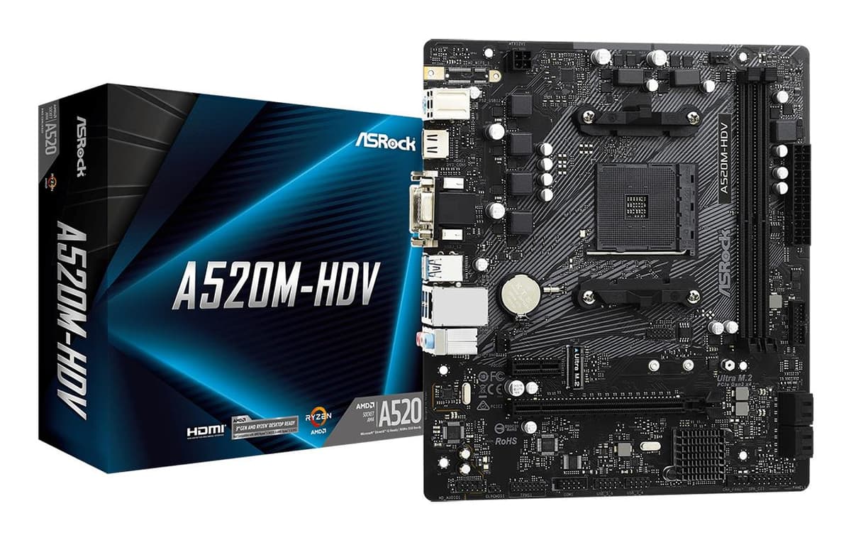 ASRock A520M-HDV AMD AM4 Micro-ATX Motherboard DDR4