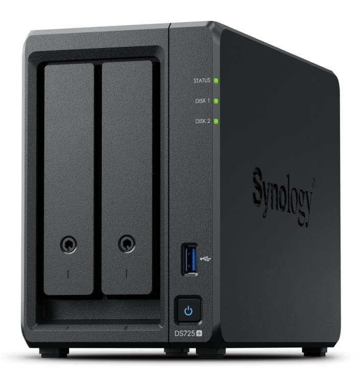 Synology DS725+ 2-Bay NAS Storage Tower, 4GB RAM, 2.5GbE