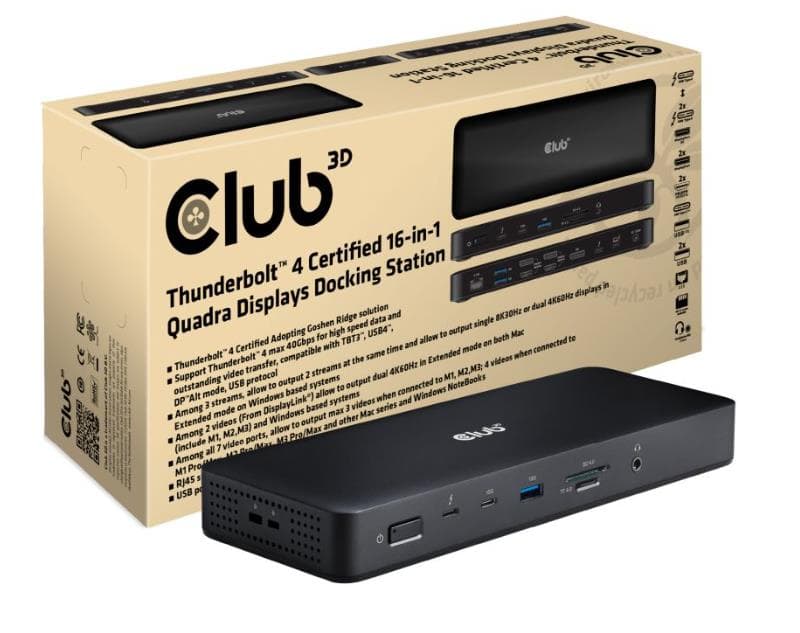 Club3D Thunderbolt 4 Docking Station 16-in-1 for MacBook