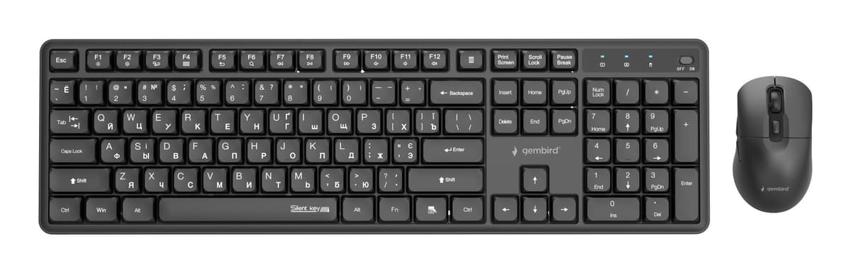 Gembird KBS-WMS-01-CYRL wireless keyboard and mouse black