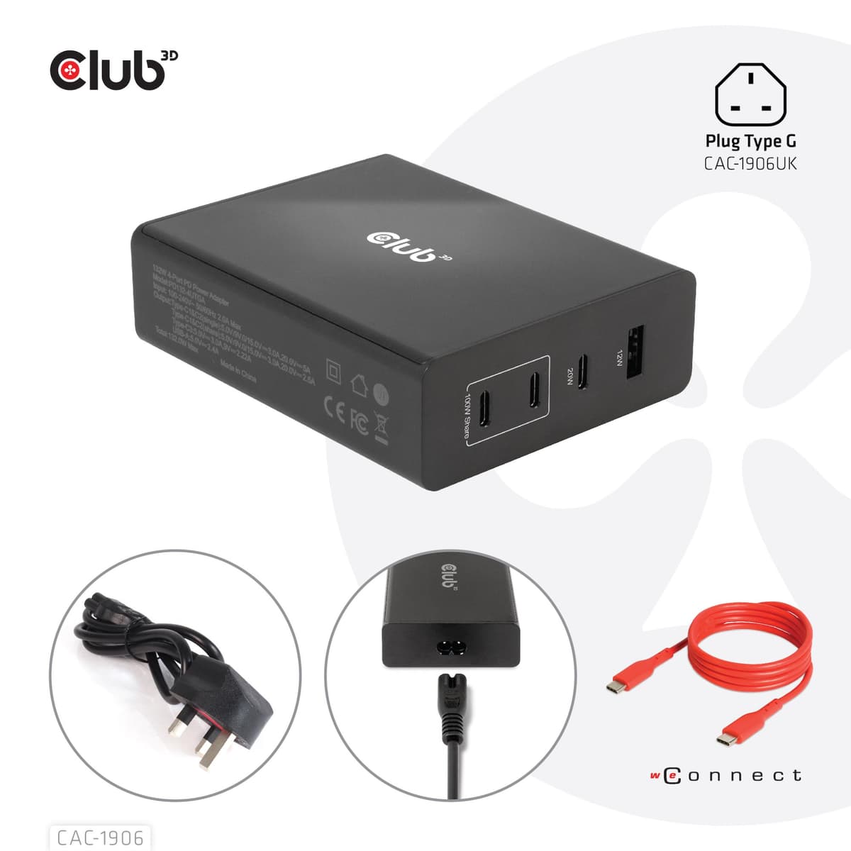 Club3D CAC-1906 GaN reislaadija 132W USB-C