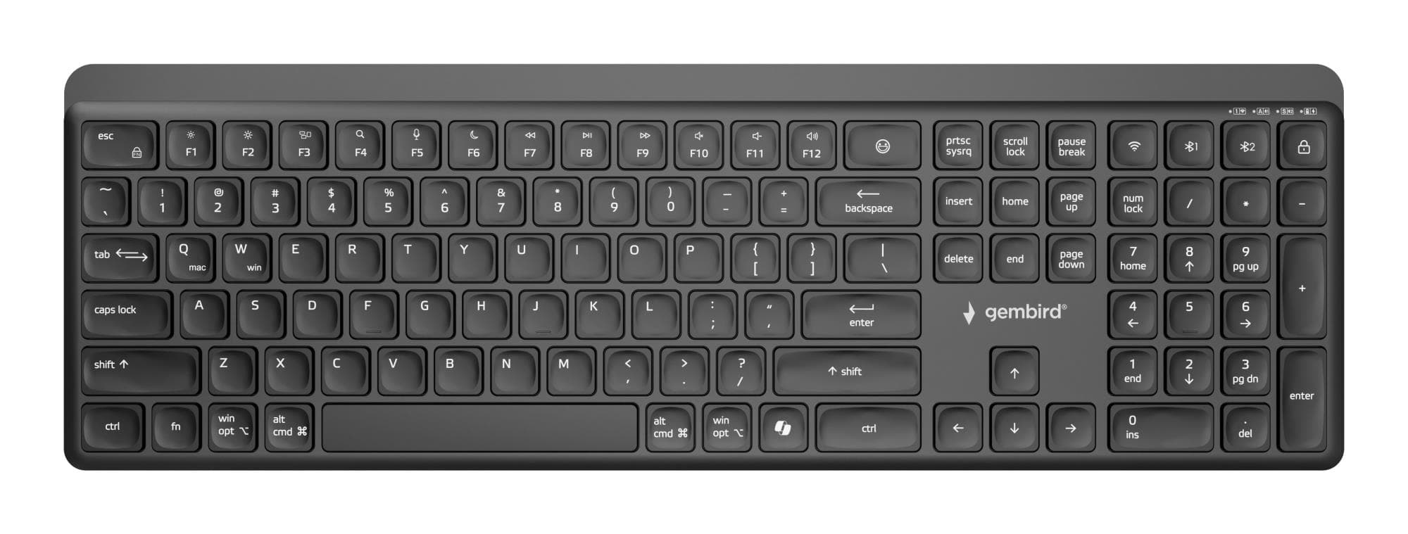 Gembird KB-WPS-03 juhtmeta klaviatuur RF+Bluetooth