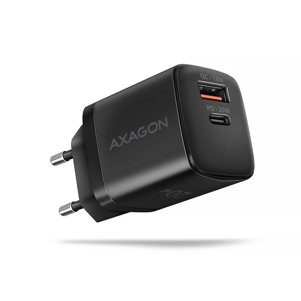 AXAGON ACU-PQ20 20W Dual-Port Wall Charger – Black