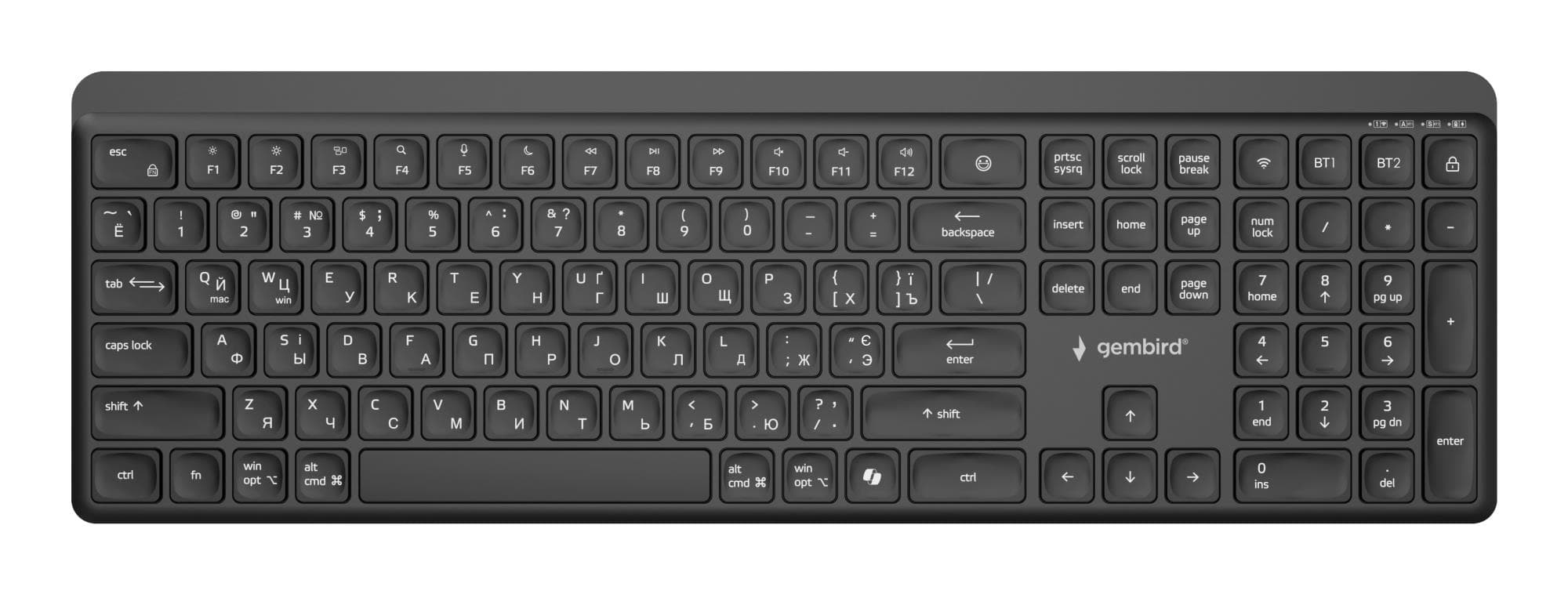 Gembird KB-WPS-03-CYRL juhtmeta klaviatuur Bluetooth