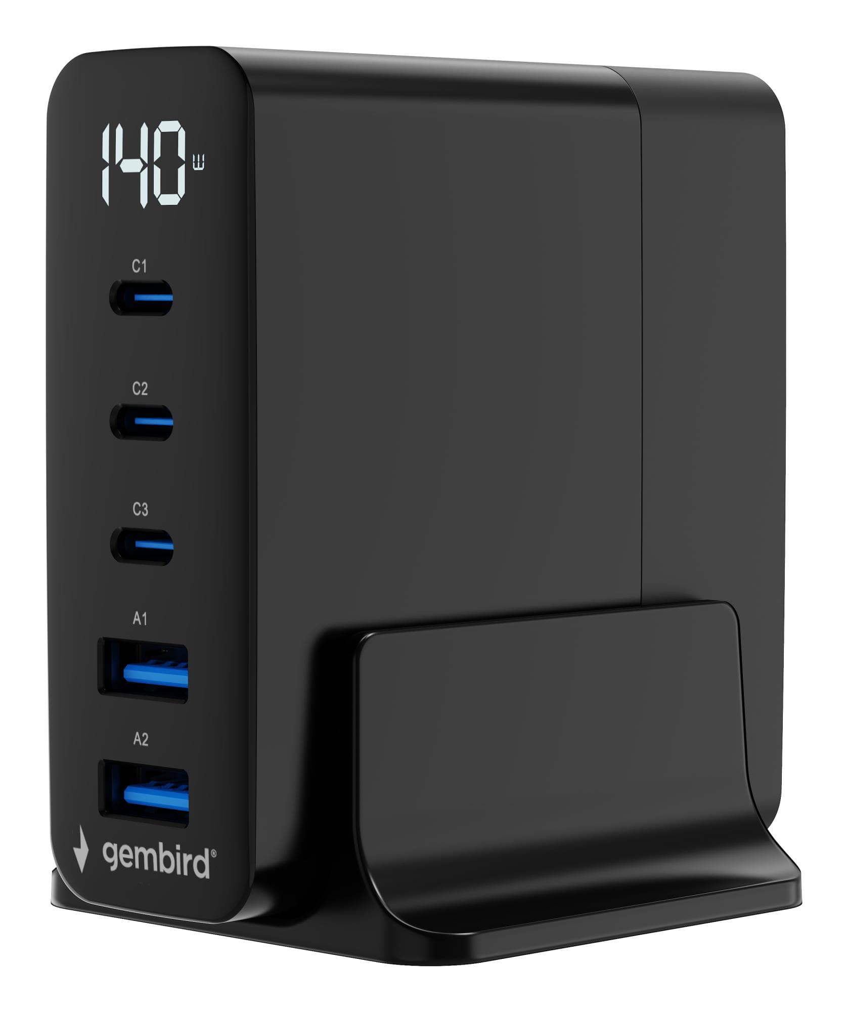 Gembird TA-UC-2A3C-PD140-01-BK 140W USB-C Charger