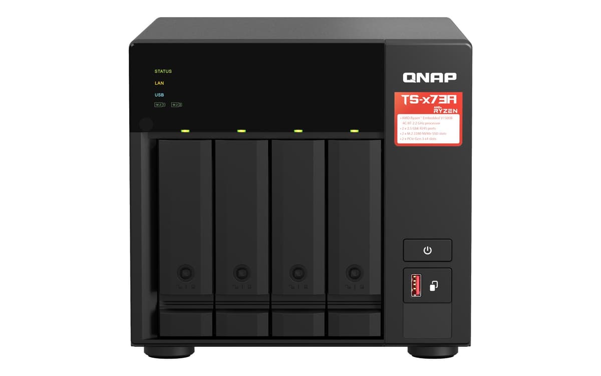 QNAP TS-473A-8G сетевое хранилище NAS 4 отсека, 8 ГБ RAM