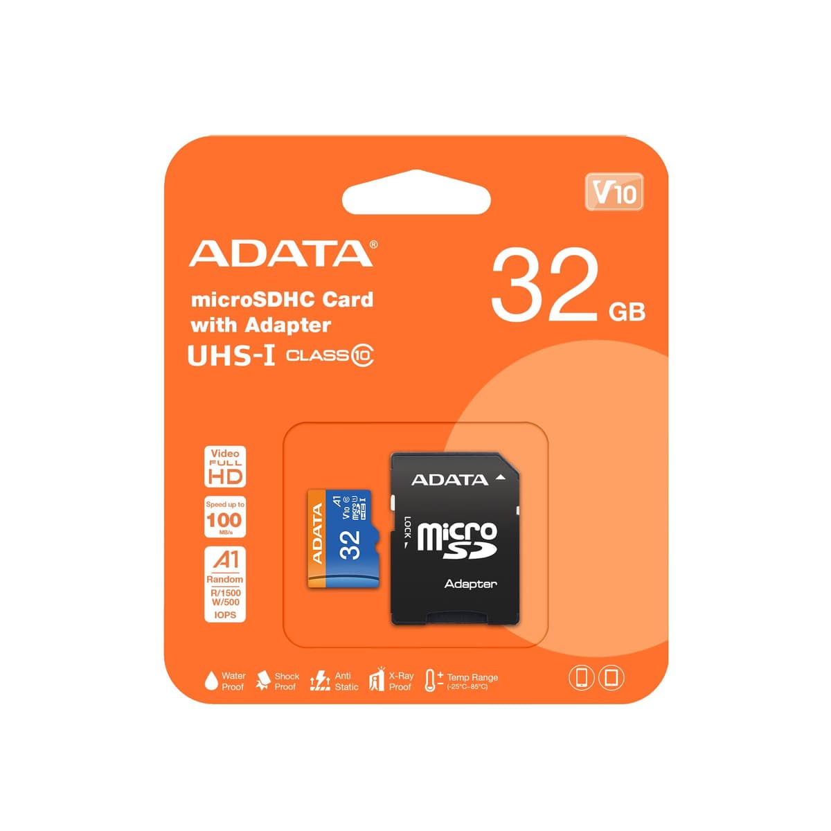 ADATA MicroSDHC 32GB Class 10 Memory Card with Adapter