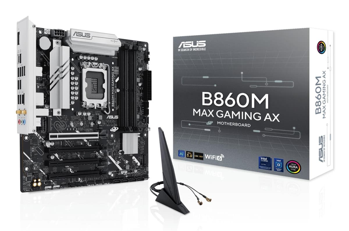 ASUS B860M MAX Gaming AX emaplaat Intel LGA1851 DDR5 WiFi