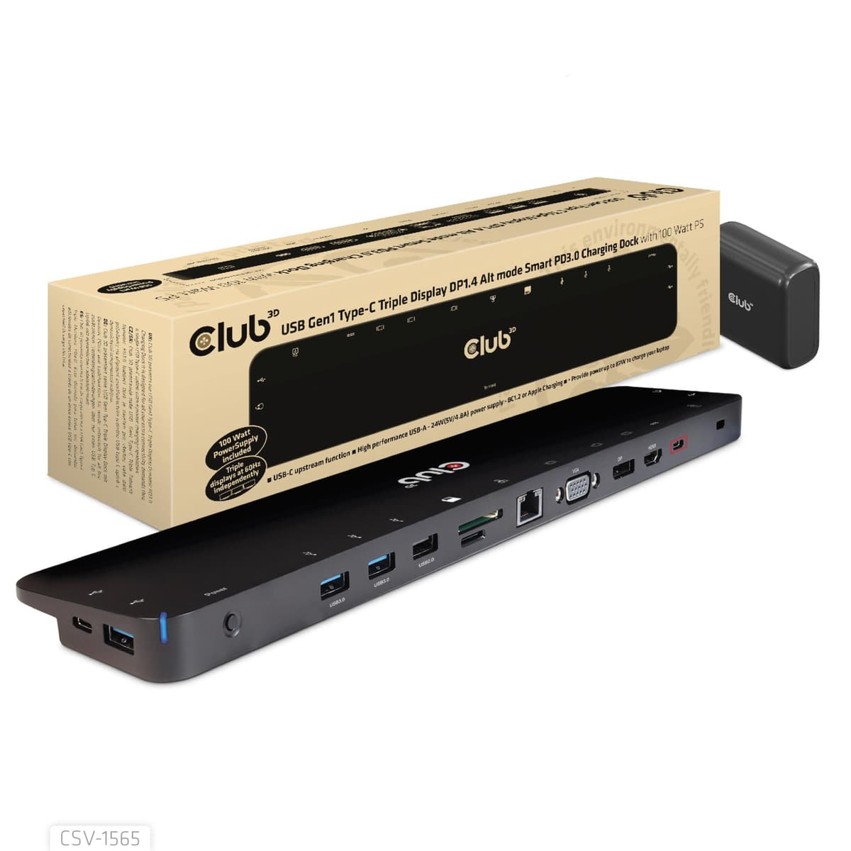 CLUB3D USB-C 100W Notebook Docking Station CSV-1565