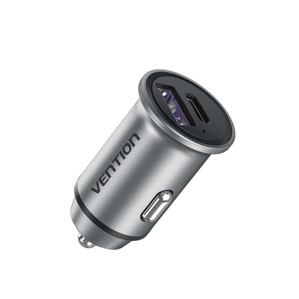 Vention FFBH0 autolaadija USB-A ja USB-C, hall