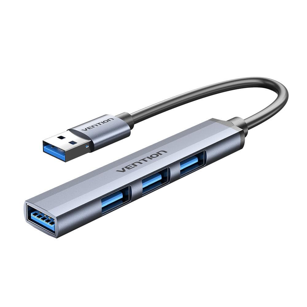 Vention CKOHB Mini USB 3.0 Hub, 4 Ports, Aluminium, Grey