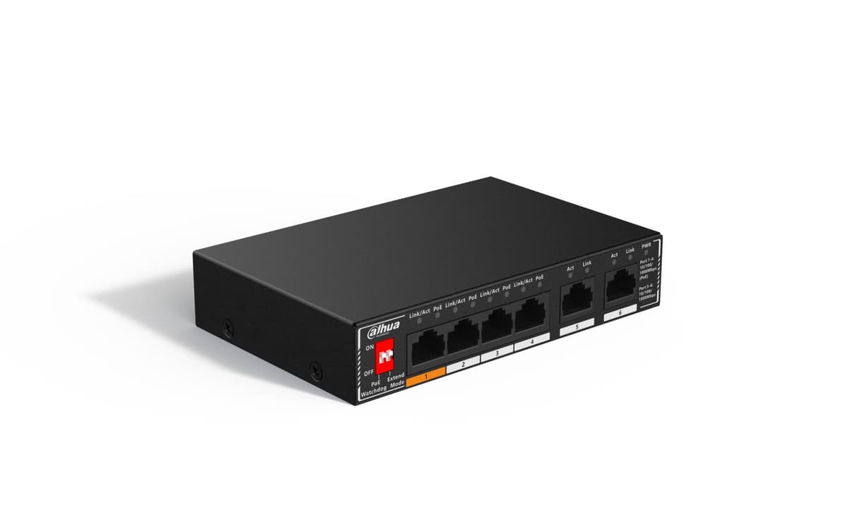 DAHUA SG1006P PoE switch 6 Gigabit pordiga, 4 PoE porti