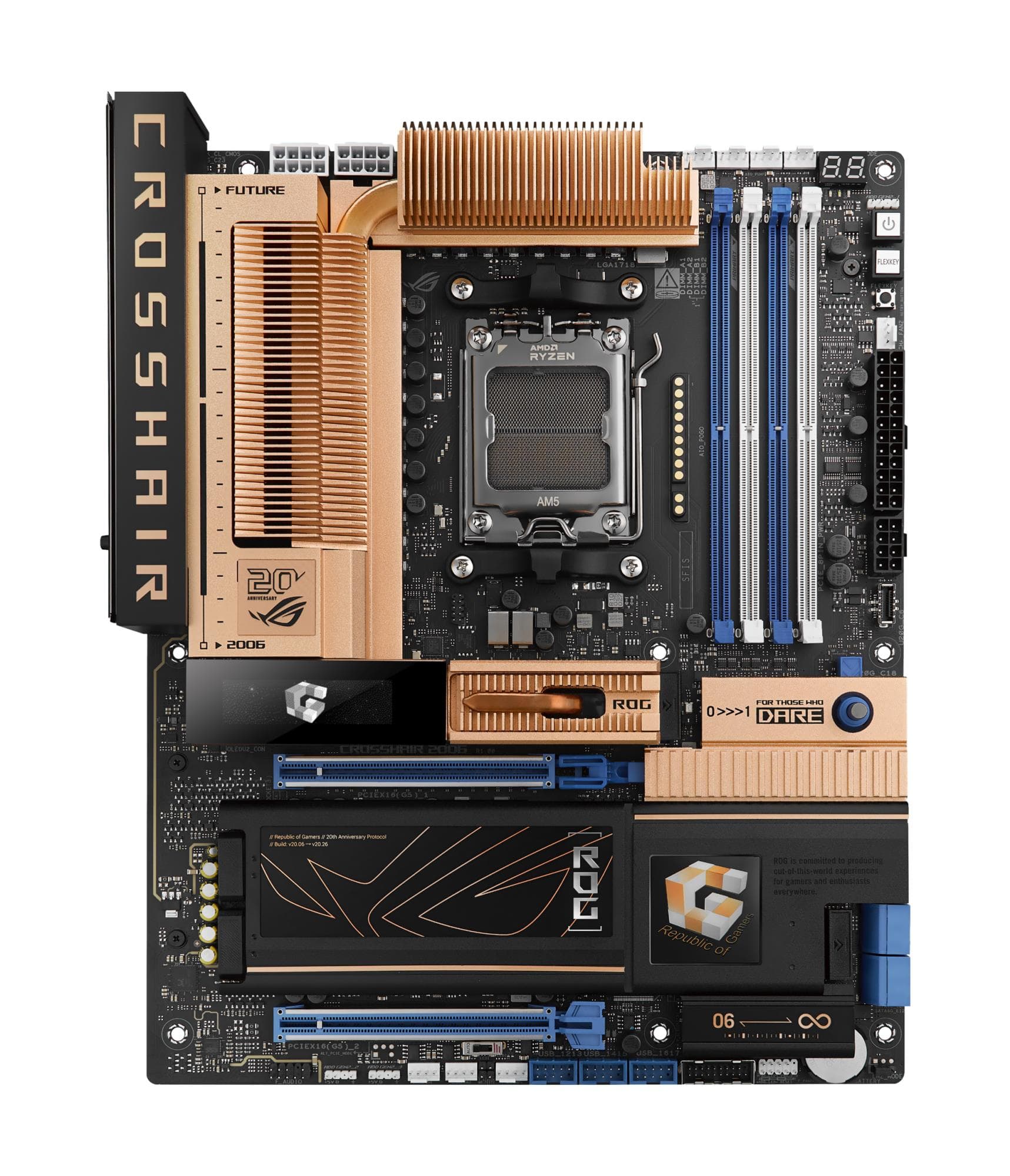 ASUS ROG Crosshair 2006 Motherboard, AMD X870E, AM5, ATX, DDR5, Wi-Fi 7