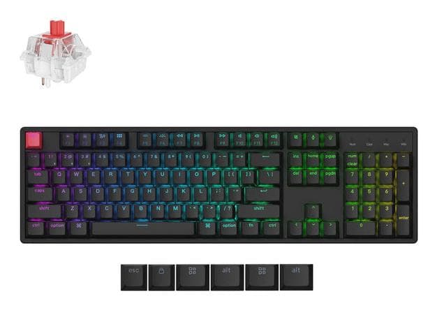 Keychron K10 QMK V2 mehaaniline klaviatuur, 104 klahvi, RGB, juhtmevaba