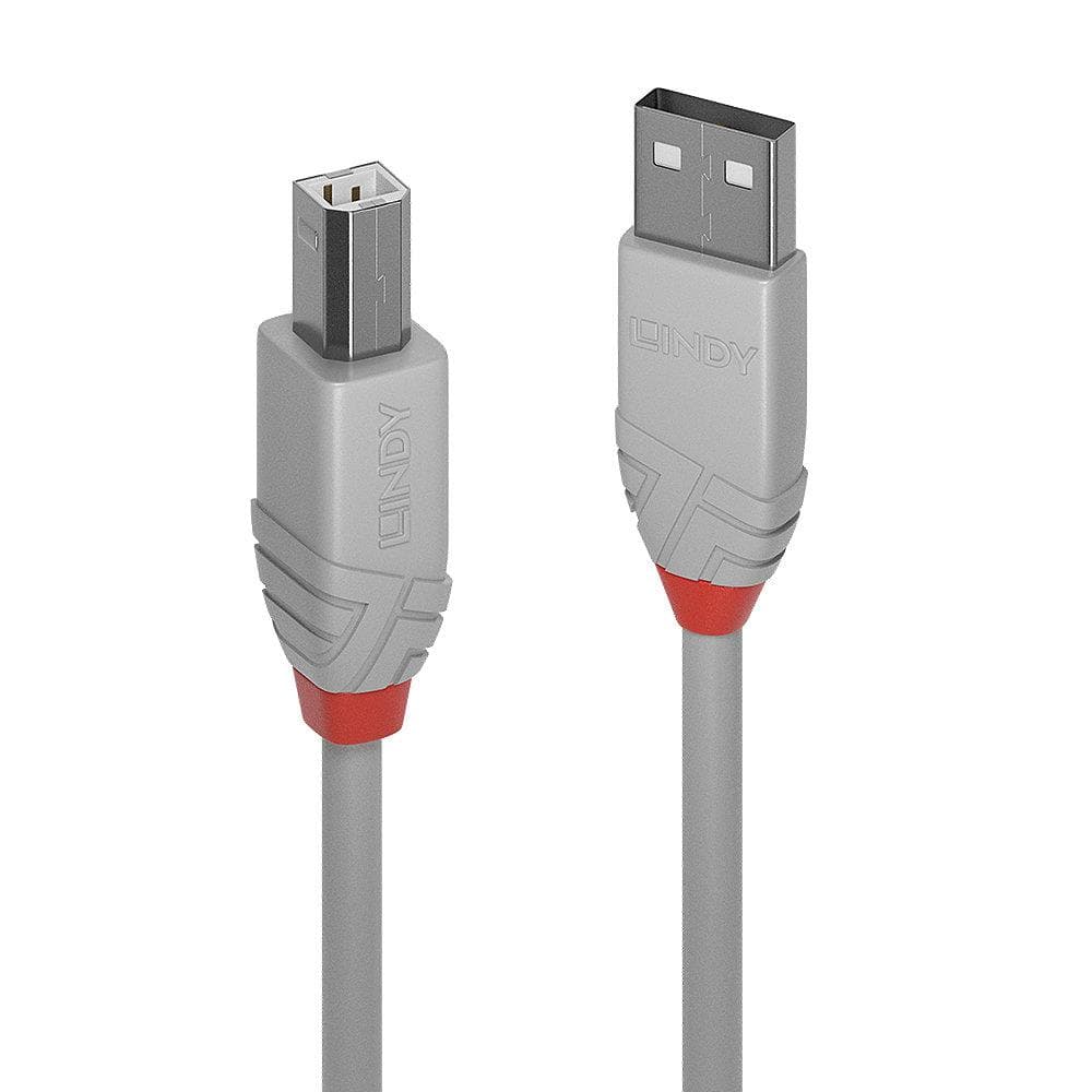 Кабель для принтера Lindy 36683 Anthra Line USB 2.0 A–B, 2 м, серый