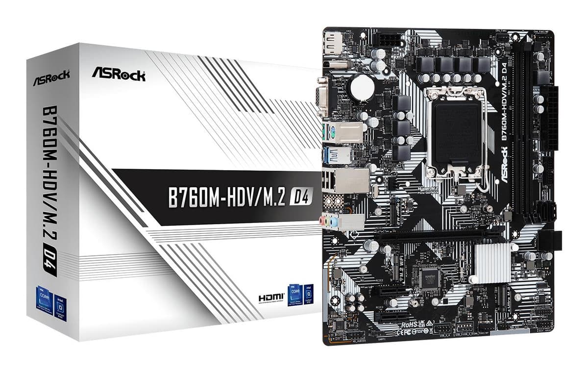 ASRock B760M-HDV/M.2D4 Micro-ATX Intel LGA1700 Motherboard DDR4