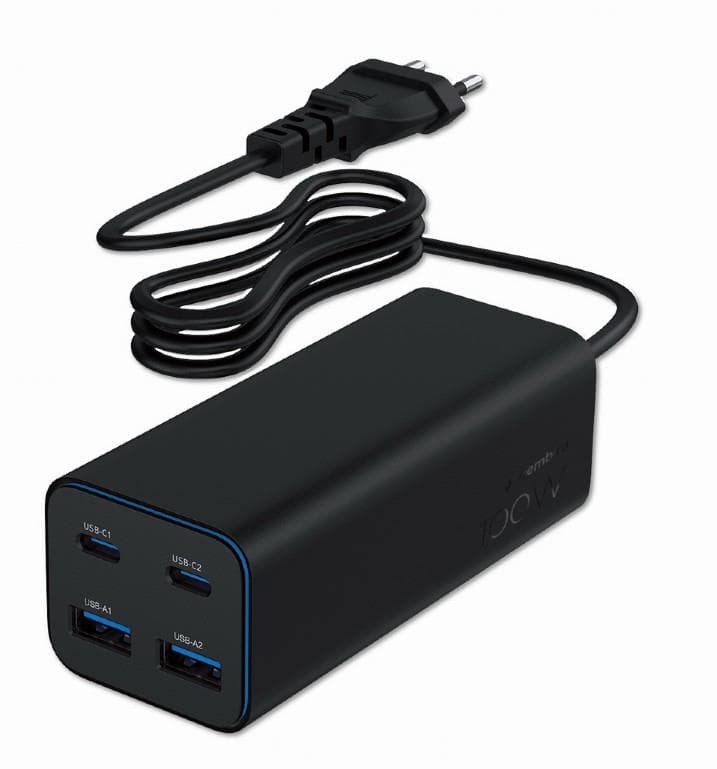 Gembird TA-UC-2A2C-PD100-01-BK USB-laadija 100W 4 väljund