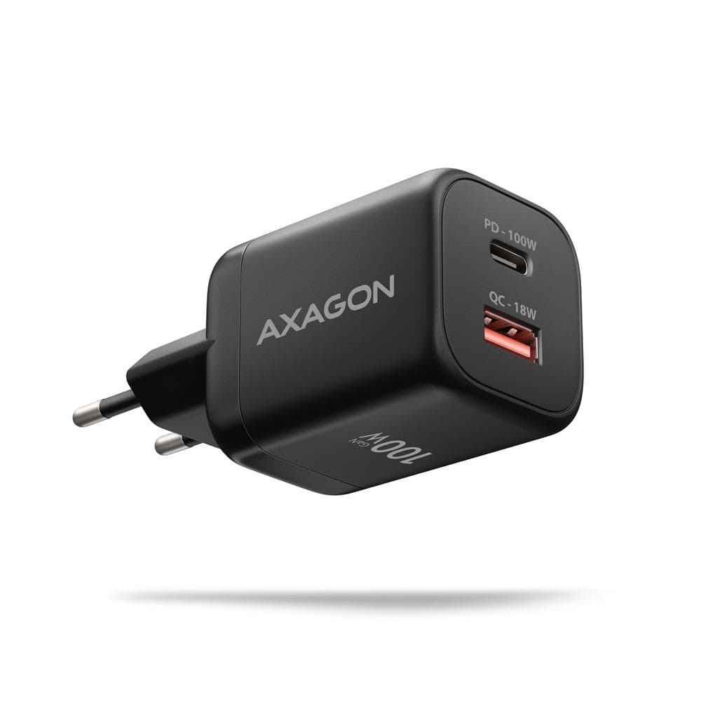 Сетевое зарядное устройство AXAGON ACU-PQ100 GaN 100 Вт, 2 порта