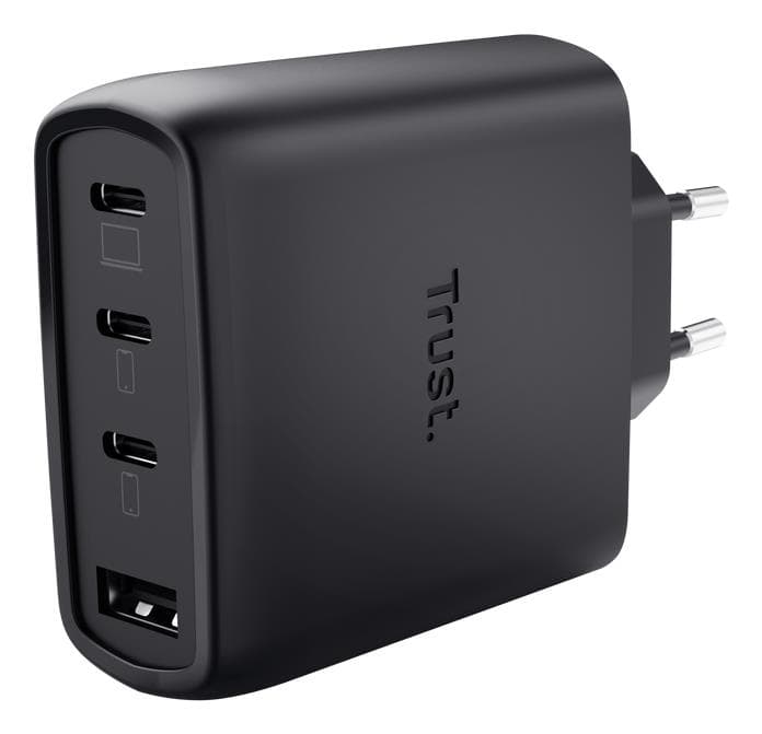 Trust Maxxo 65W 4-Port GaN Wall Charger – Black