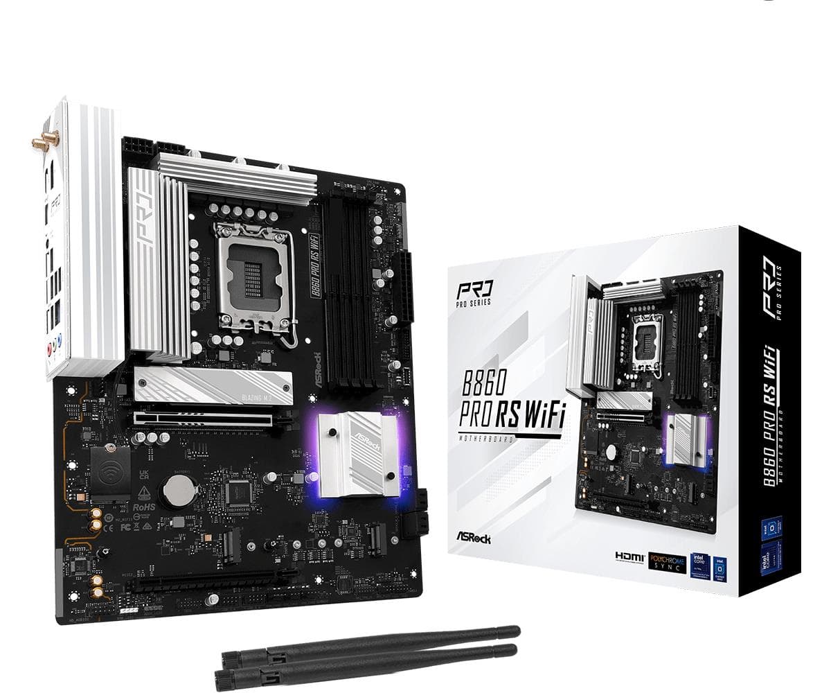 ASRock B860 Pro RS WiFi LGA1851 DDR5 ATX emaplaat