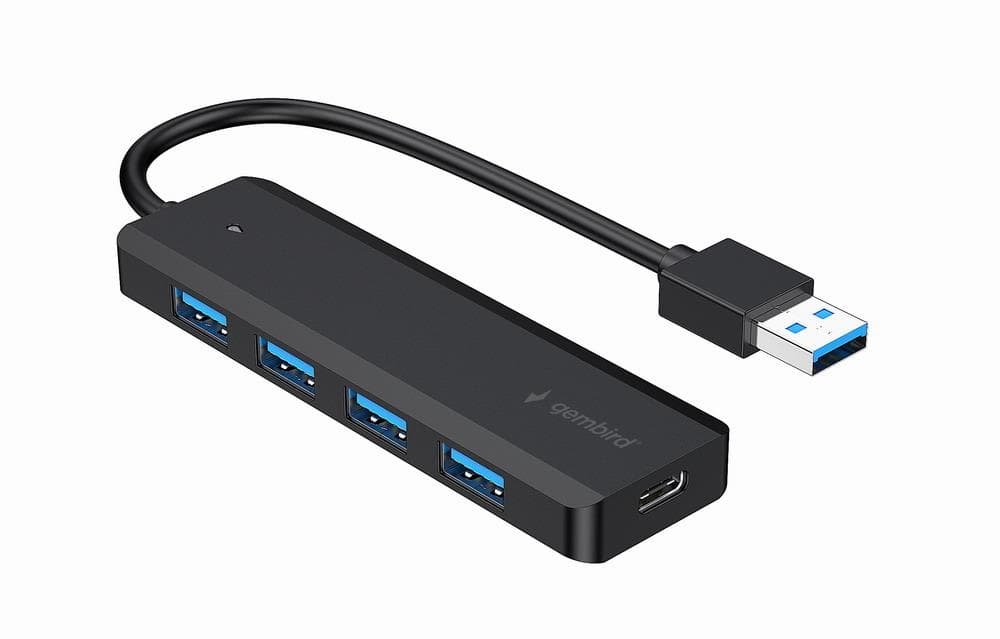 USB 3.0 хаб Gembird UHB-U3P4P, 4 порта, 5 Гбит/с, чёрный