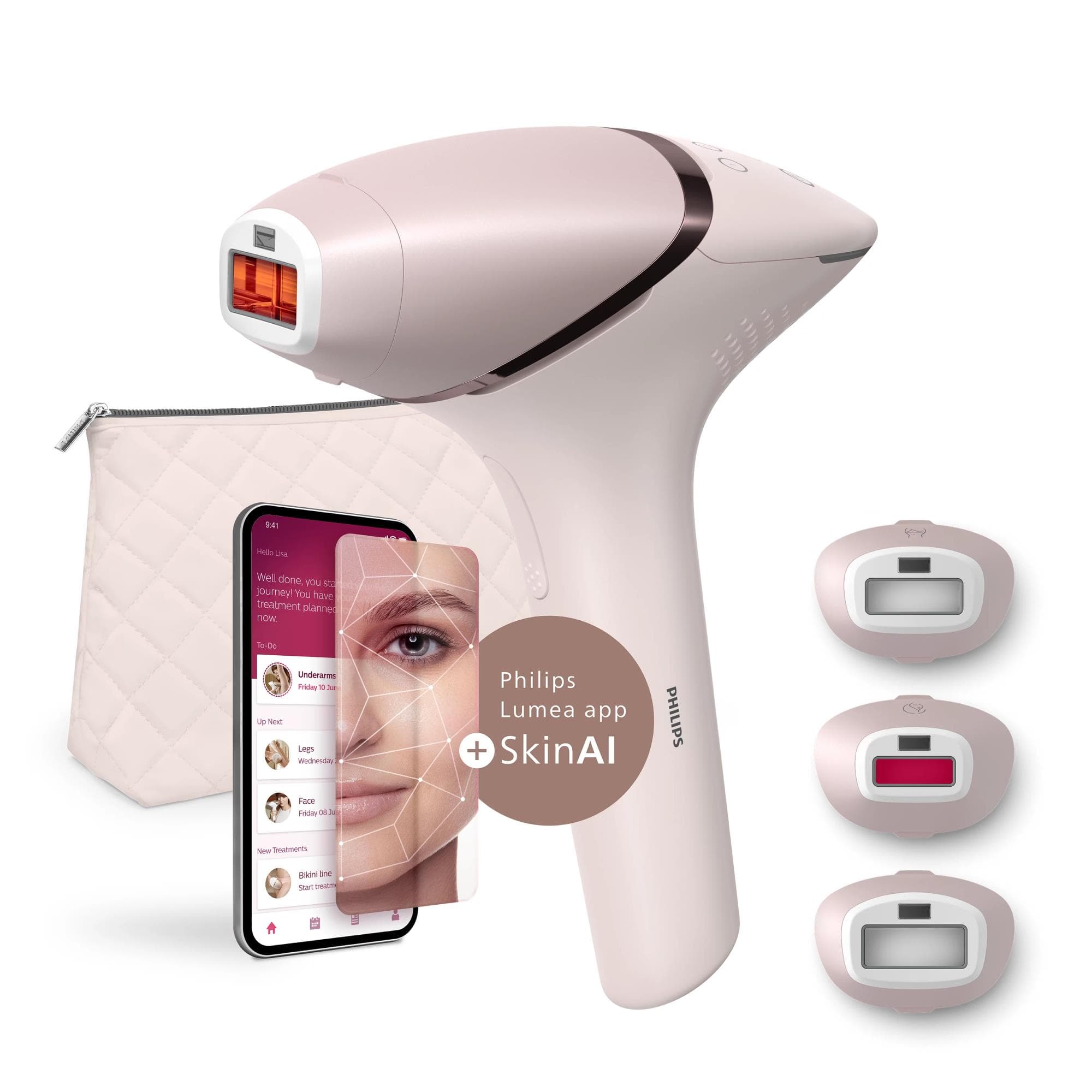 Philips Lumea IPL 9000 BRI953/02 fotoepilaator, 250 000 impulssi, näootsak
