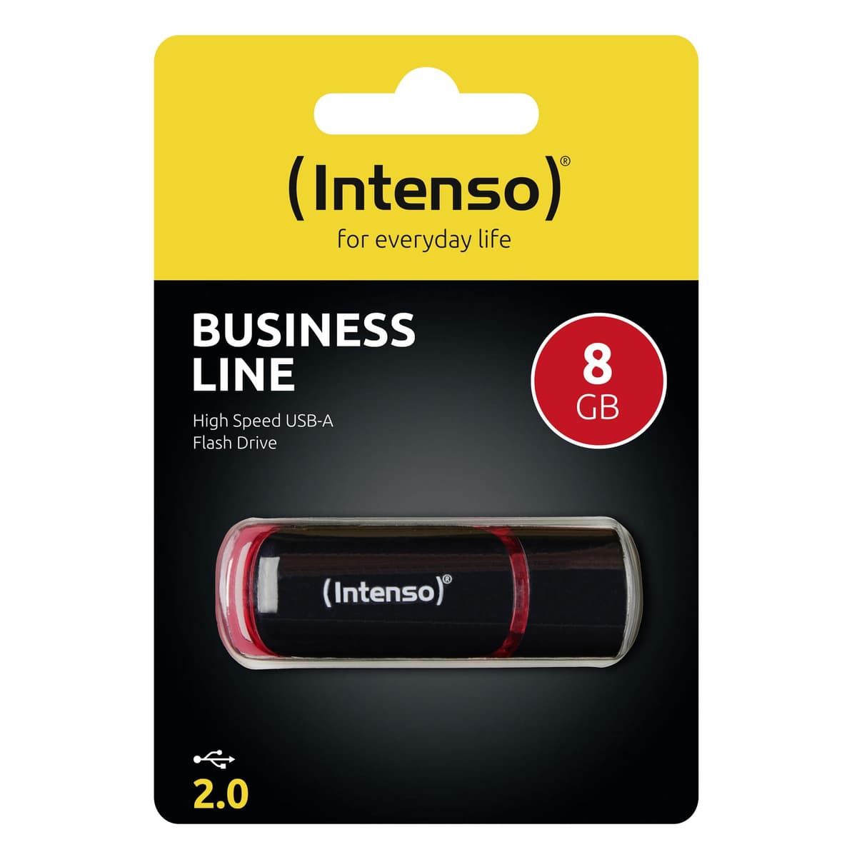 Intenso Business Line 8GB USB 2.0 Flash Drive – Black/Red