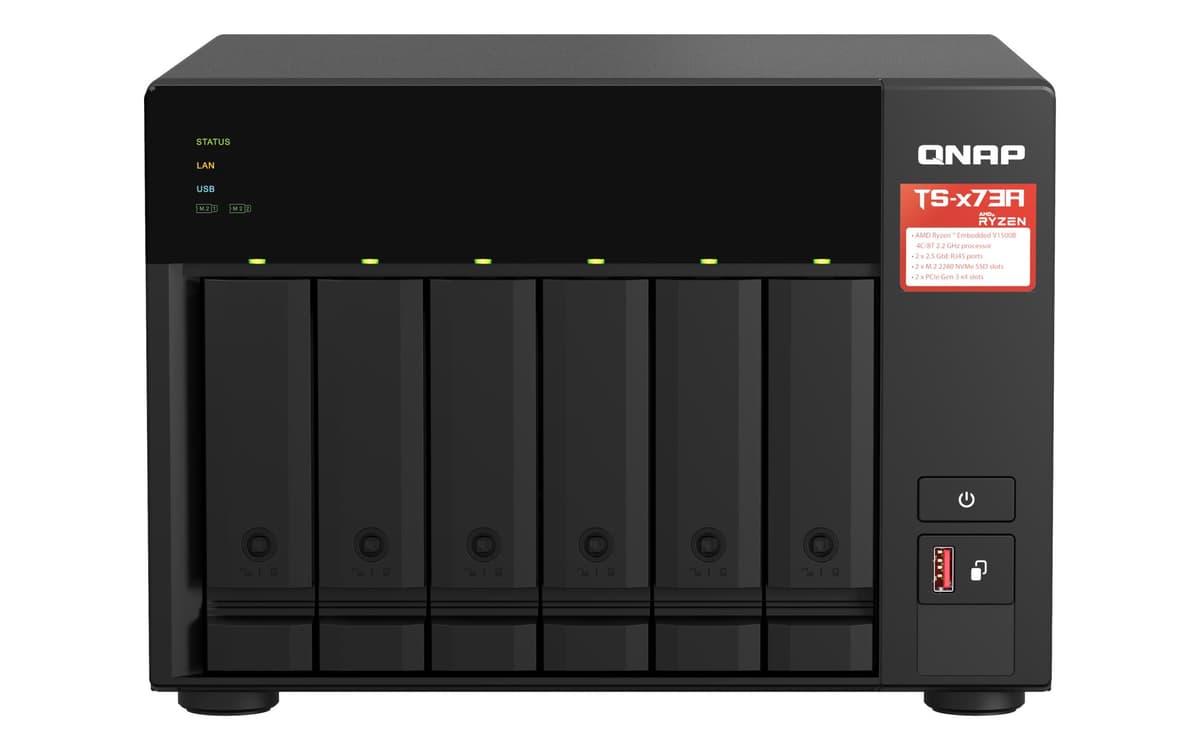 QNAP TS-673A-8G 6-Bay NAS Storage Tower, 8GB RAM, AMD Ryzen