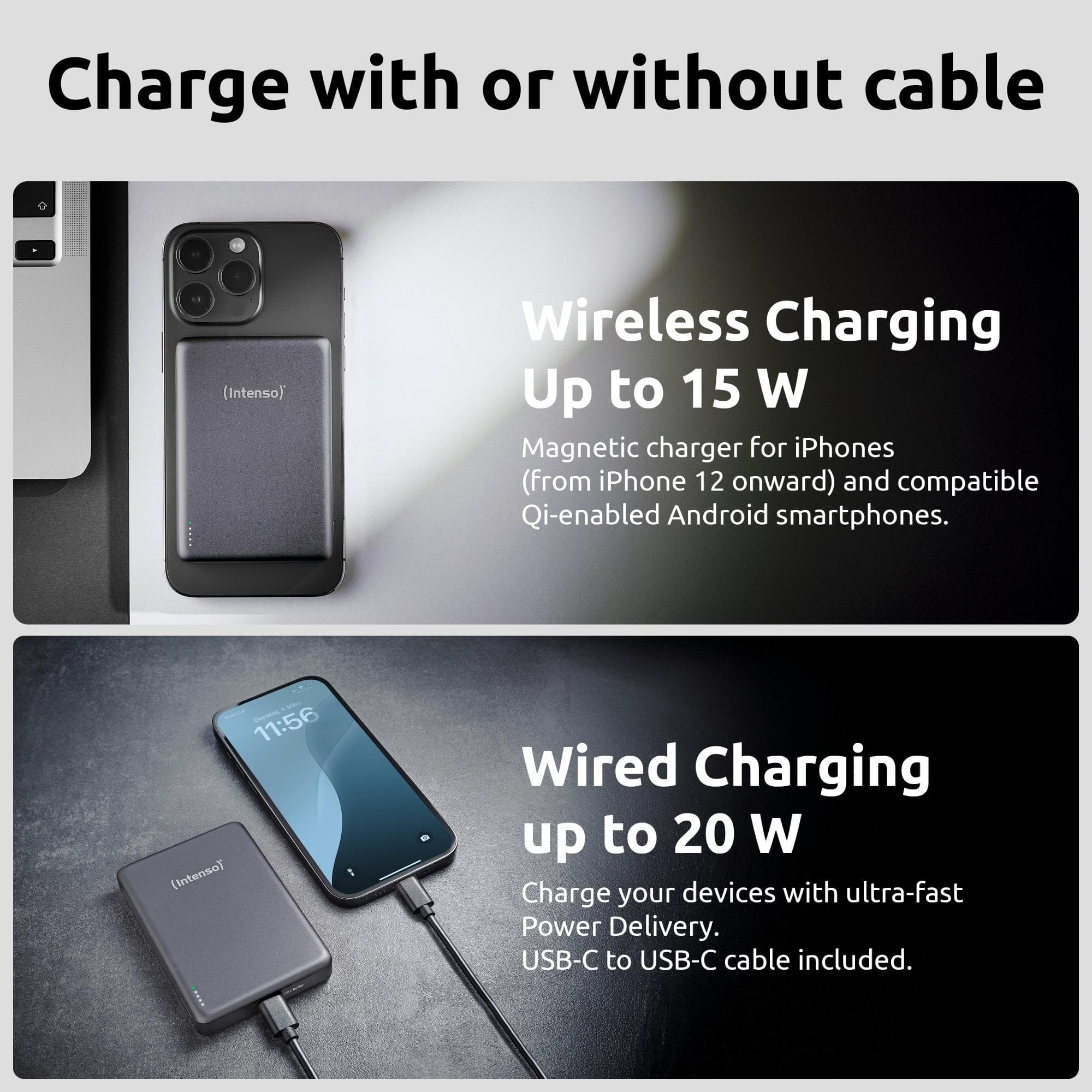 Intenso Mag 10000 mAh juhtmevaba powerbank – hall