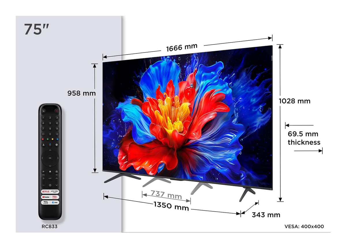 TCL 75" 4K QLED Smart TV (75P8K)
