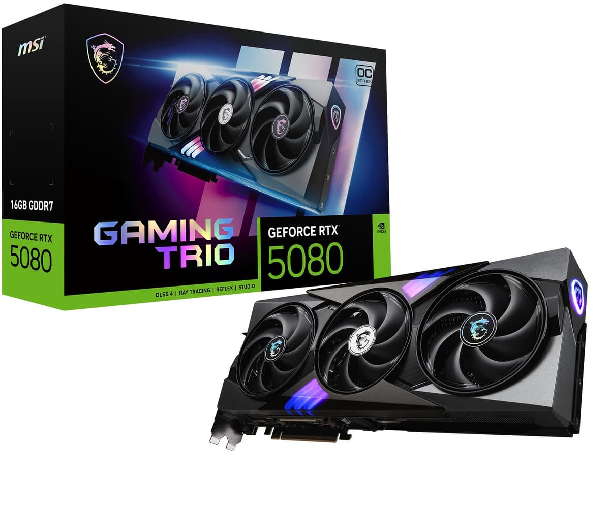 MSI GeForce RTX 5080 16 GB GDDR7 Gaming Trio OC videokaart
