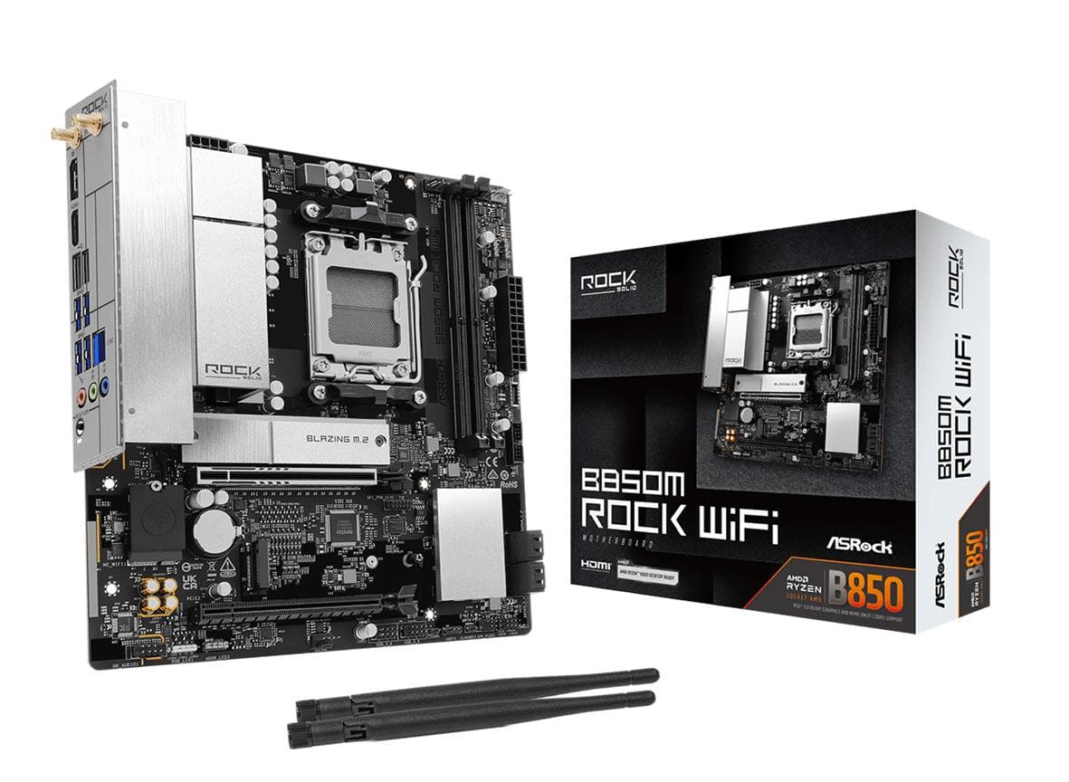 ASROCK B850M Rock WiFi AM5 DDR5 emaplaat