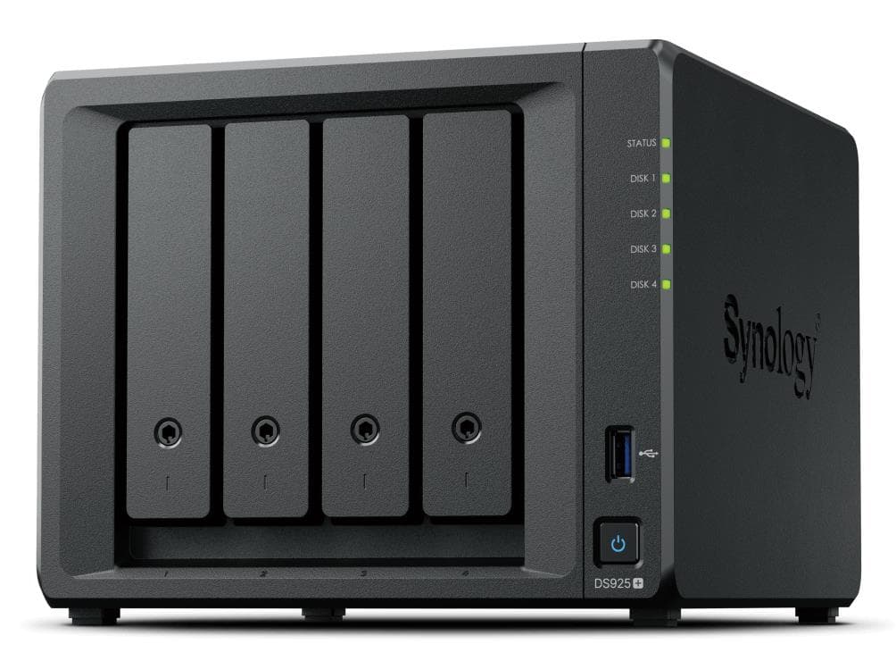 Synology DS925+ 4-salvekoha NAS-server 4GB RAM, 2×2.5GbE