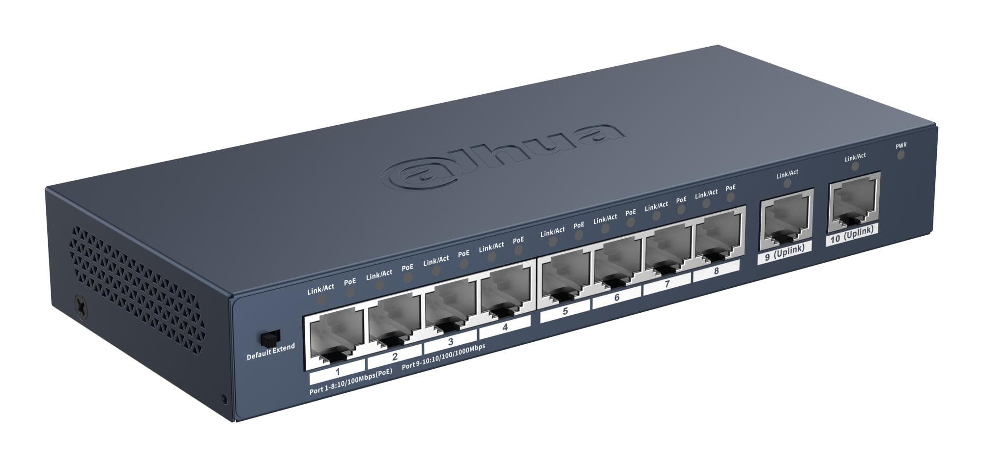 Коммутатор DAHUA S3010-8ET2GT-90 с PoE, 8 портов 10/100