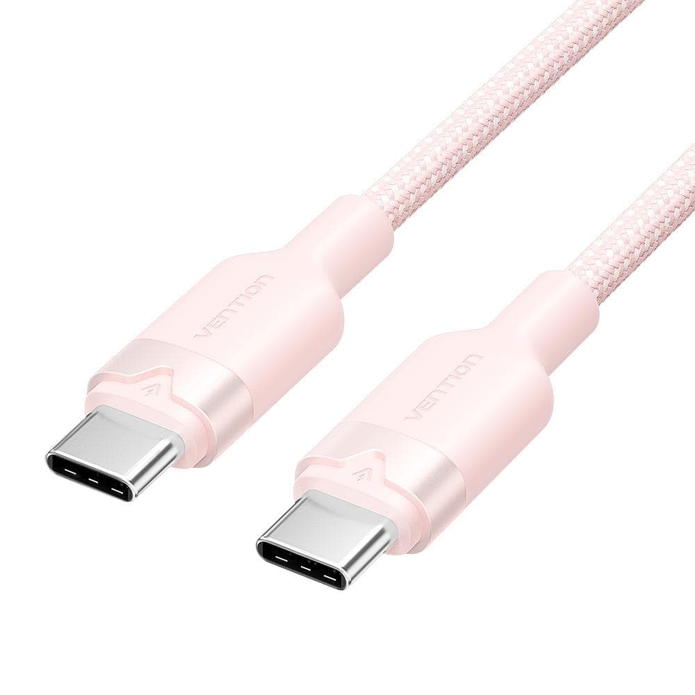Кабель Vention TRDPF USB-C – USB-C, 1 м, PD 60 Вт, розовый, экранированный