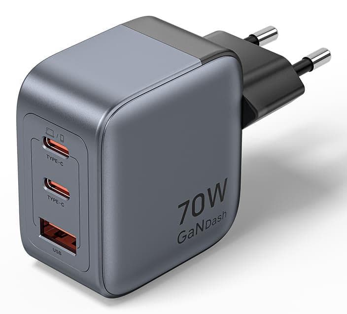 Vention FEXH0-EU 70W 3-Port Wall Charger USB-C PD Fast Charging