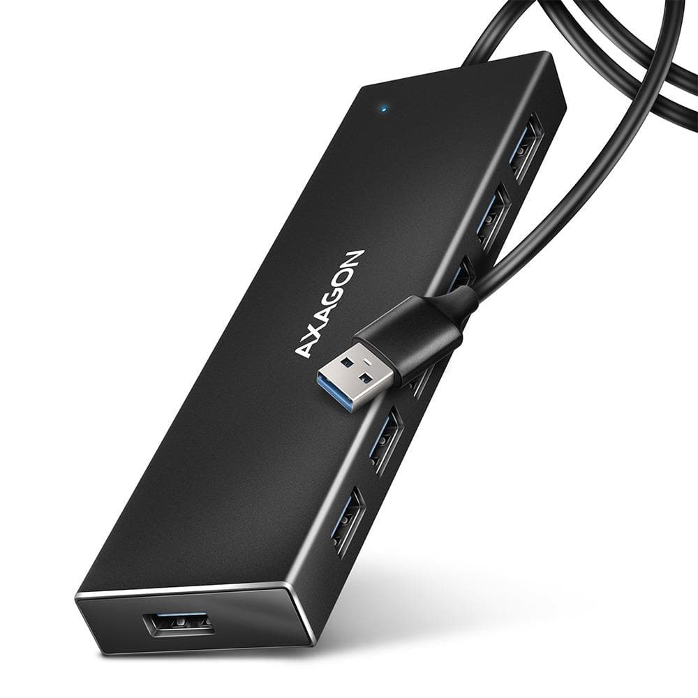 AXAGON HUE-F7A USB 3.2 хаб 7 портов плоский кабель 1м