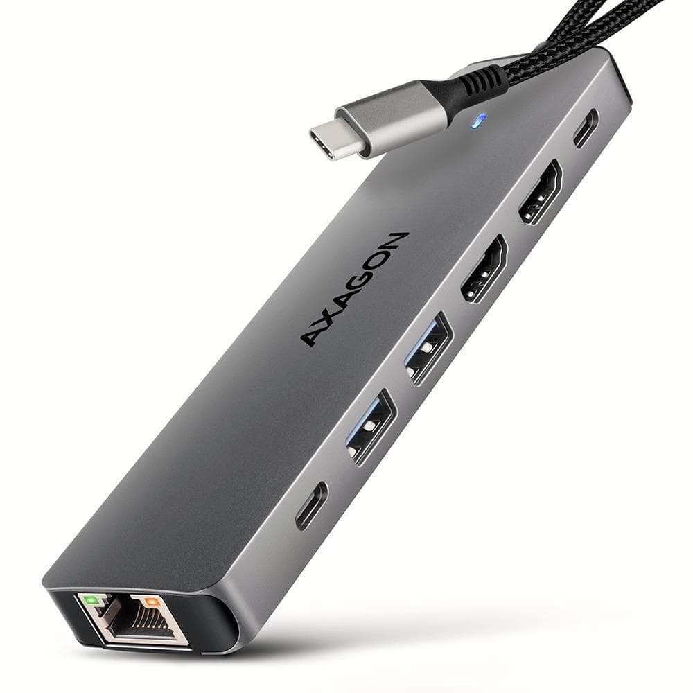 AXAGON HMC-7HX2 USB-C Hub 7in1 Dual 4K Docking Station