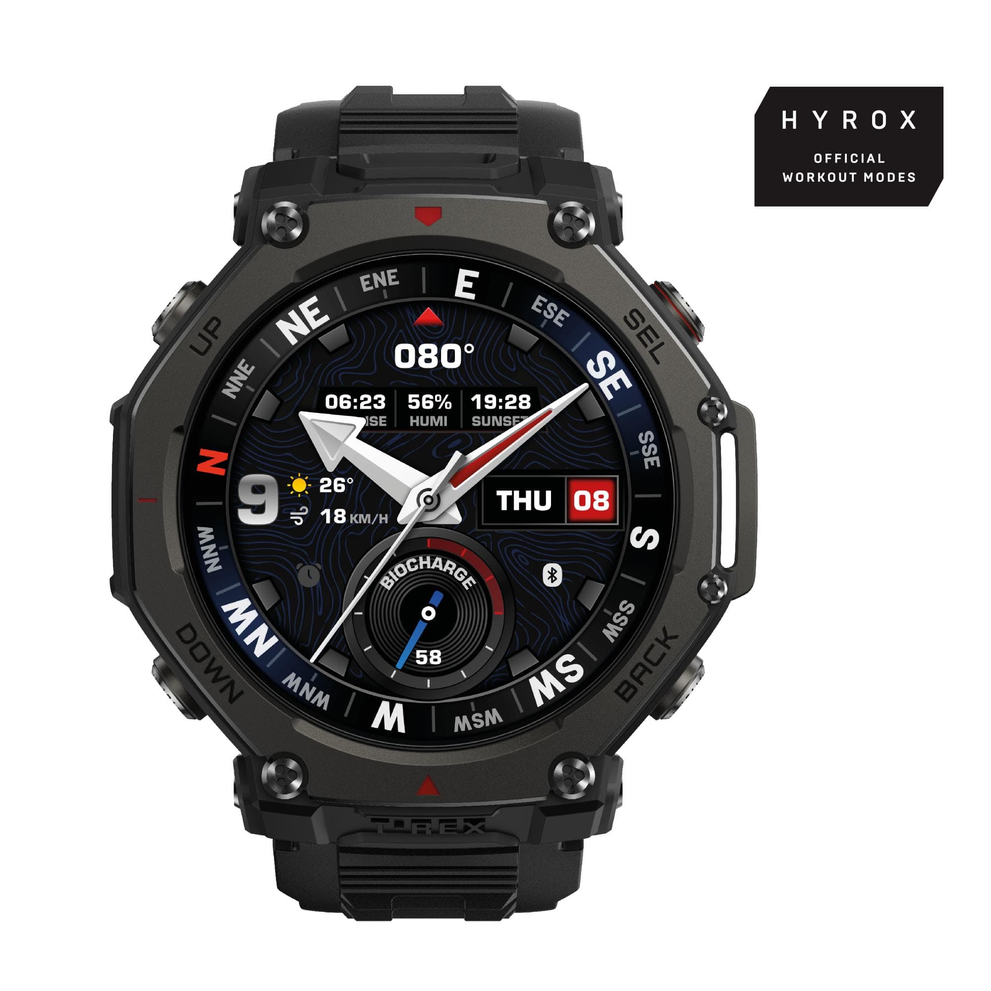 Amazfit T-Rex 3 Pro 48mm must nutikell AMOLED-ekraaniga