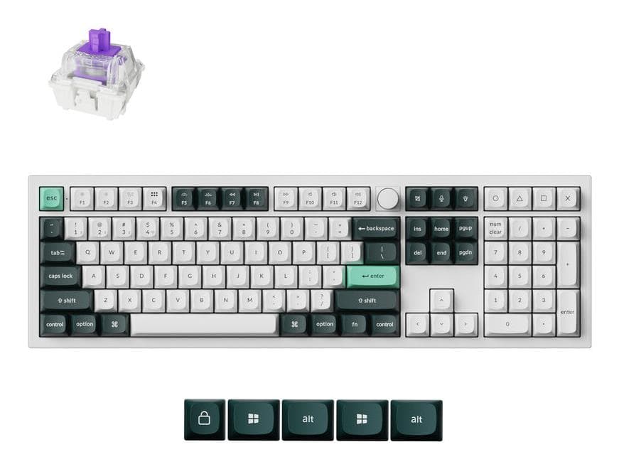 Keychron Q6 HE Dark Green/White Wireless RGB Magnetic Switch Keyboard