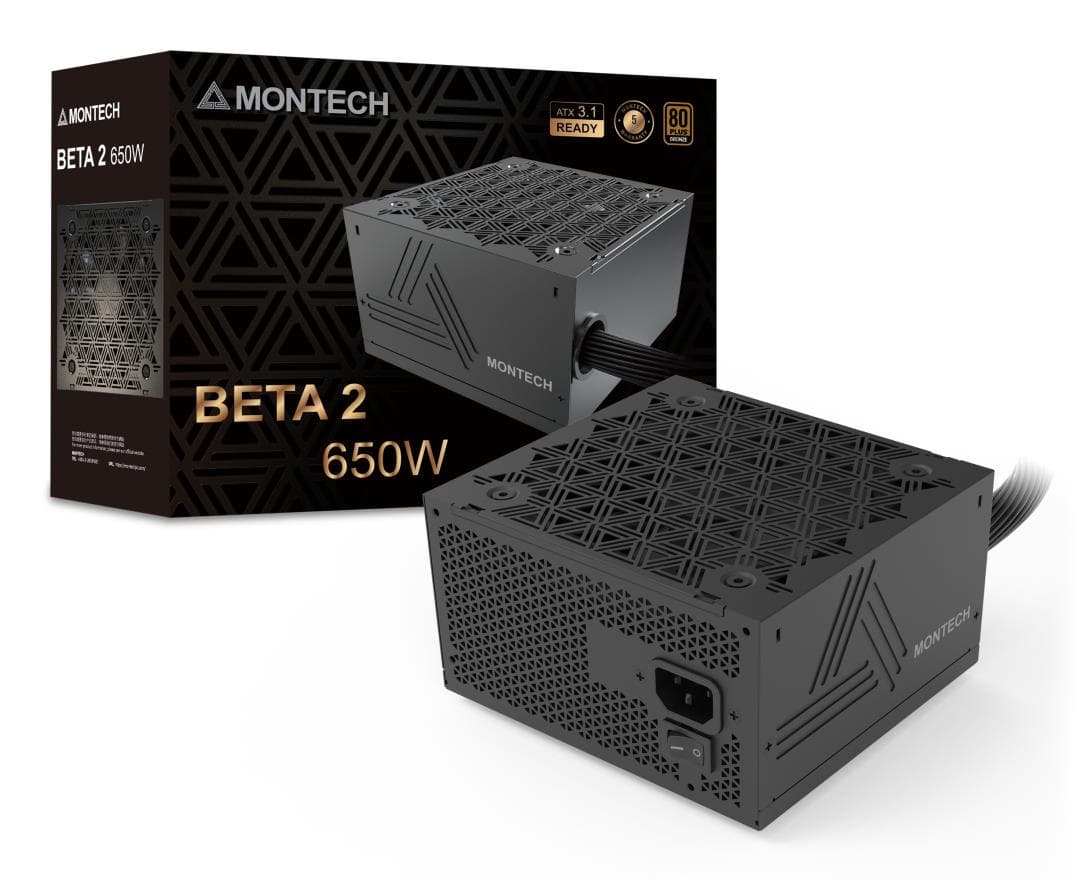 MONTECH BETA 2 650W ATX toiteplokk 80 PLUS Bronze, must