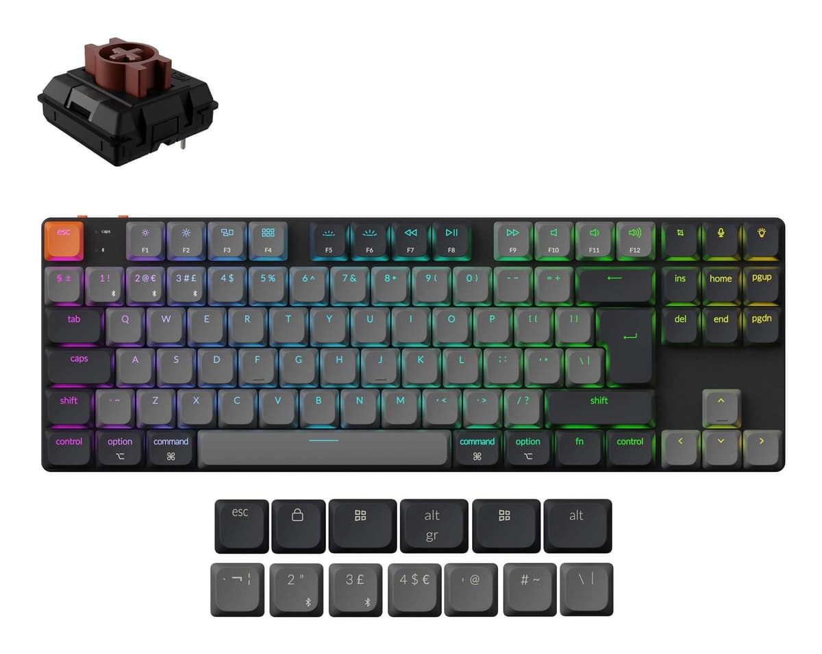 Keychron K1 RGB 80% mehhaaniline juhtmeta klaviatuur
