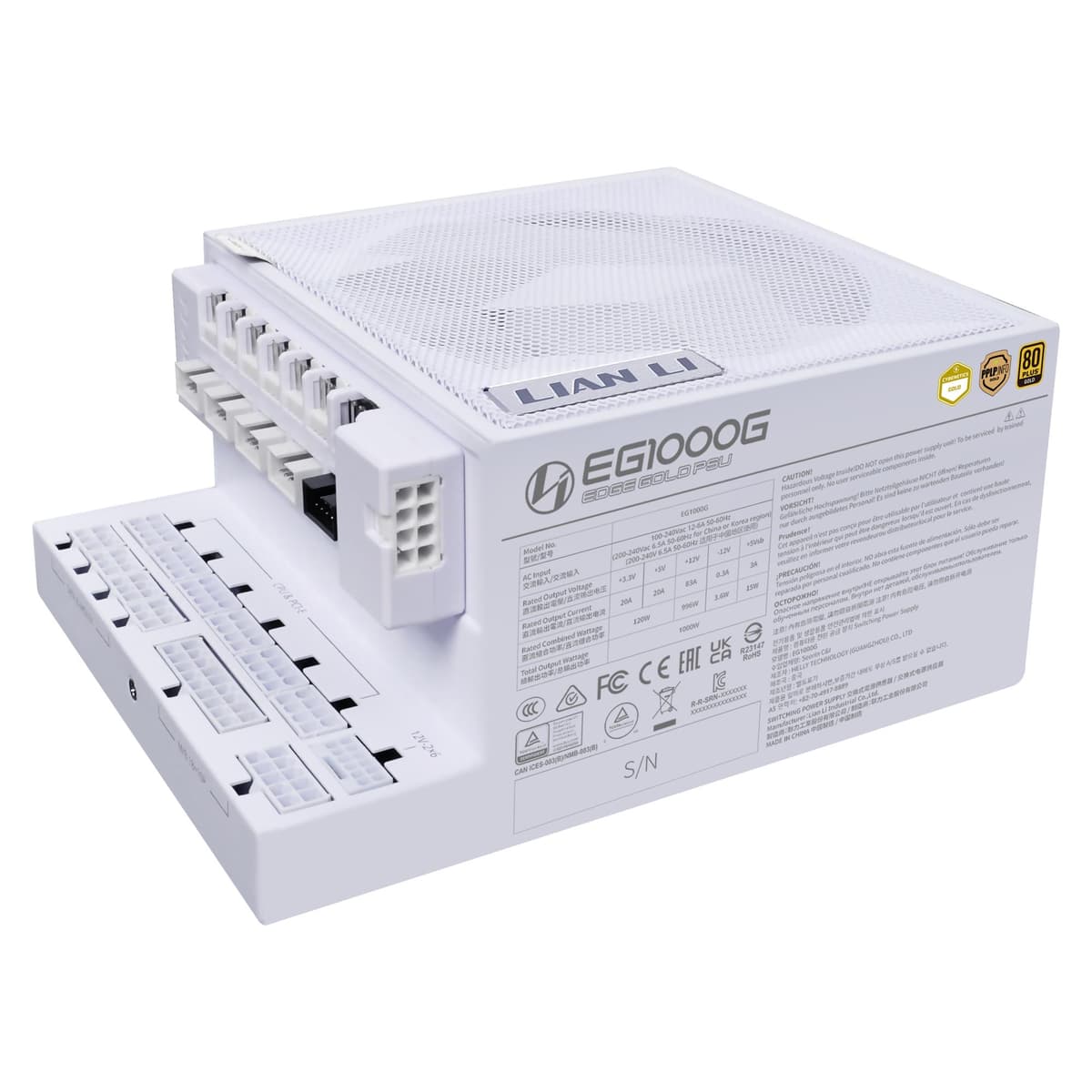 Lian Li EG1000G 1000W 80 Plus Platinum Fully Modular ATX PSU White