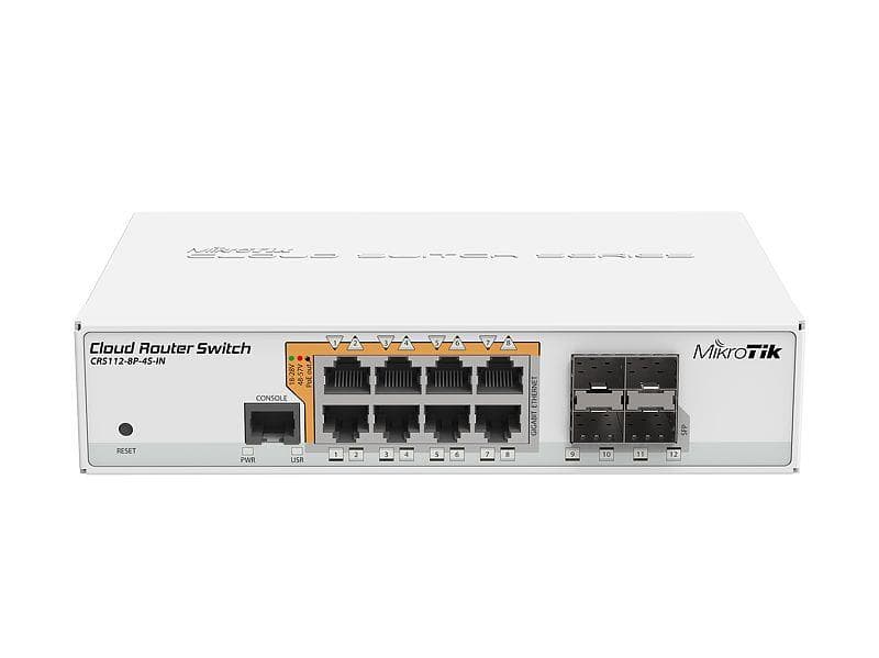 MikroTik CRS112-8P-4S-IN коммутатор 8x GbE PoE + 4x SFP