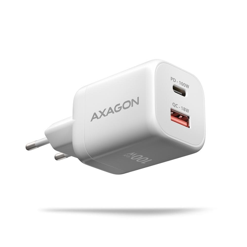 AXAGON ACU-PQ100W GaN 2 порта 100 Вт сетевое зарядное устройство