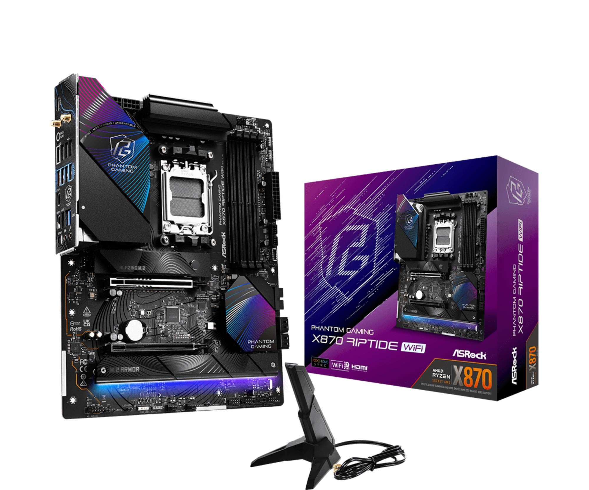 ASRock X870 Riptide WiFi emaplaat, AM5 DDR5 ATX Wi-Fi 7