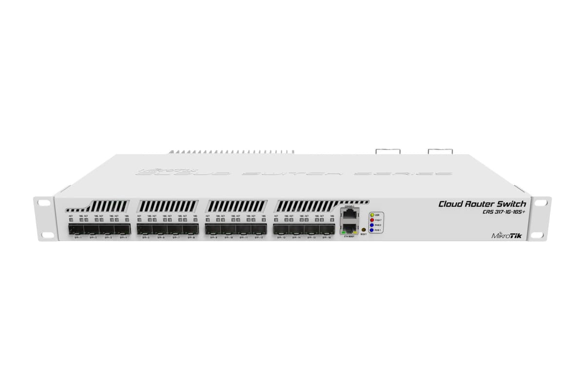 MikroTik CRS317-1G-16S+RM 16-Port SFP+ Layer 3 Managed Switch