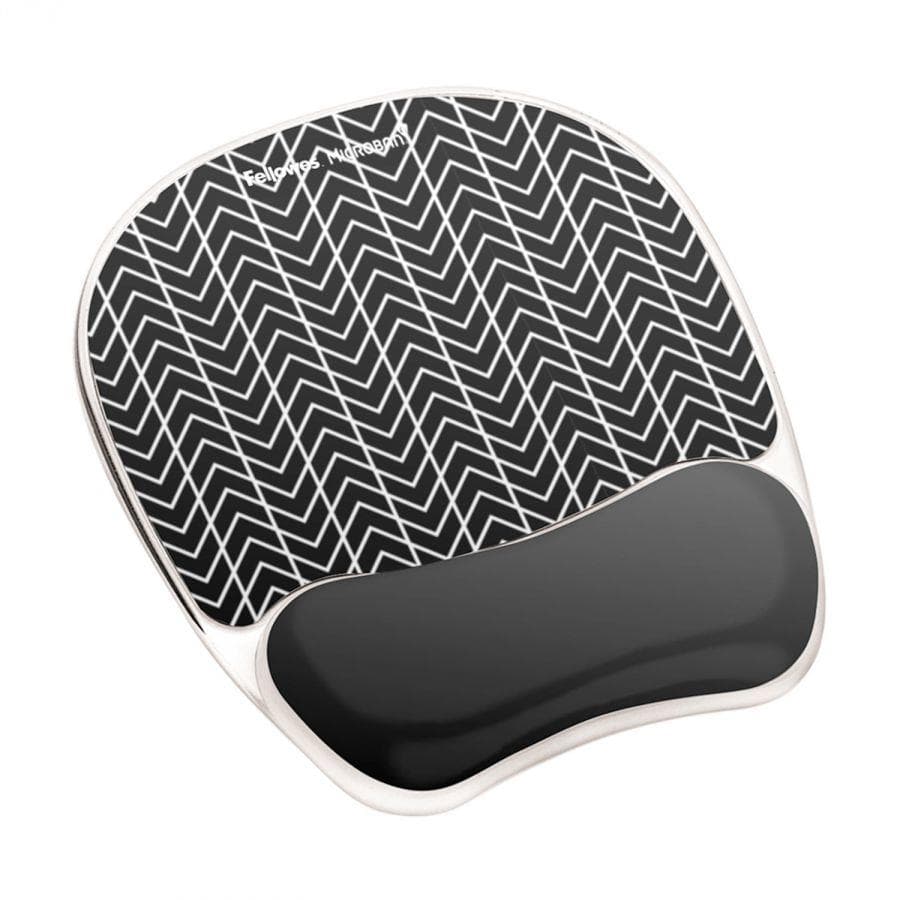 Fellowes Photo Gel Chevron Mouse Pad Black/White 235x200mm