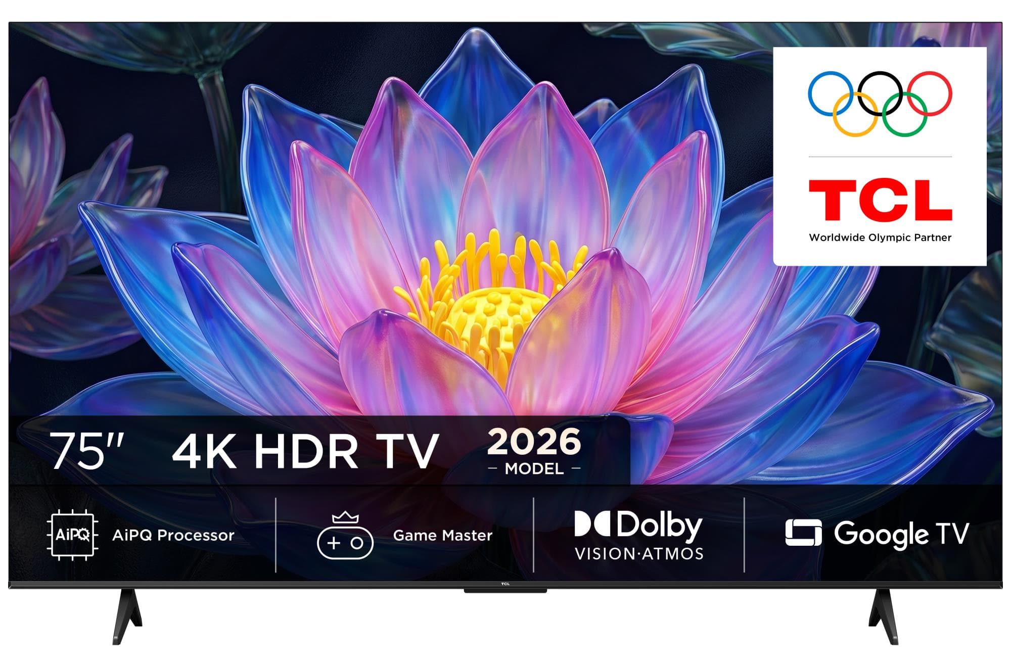 TCL 75P6L 75" 4K QLED Google TV teler, 3840 x 2160